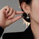925 Silver Long Fringe Heart Shape Earrings Retro Party Anniversary Gift