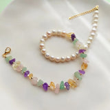 Bohemia Style Choker Necklace with Nature Pearl Beads