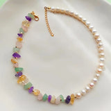 Bohemia Style Choker Necklace with Nature Pearl Beads