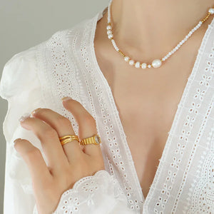 Freshwater Pearl Necklace Mixed Small Irregular Baroque Pearl Choker