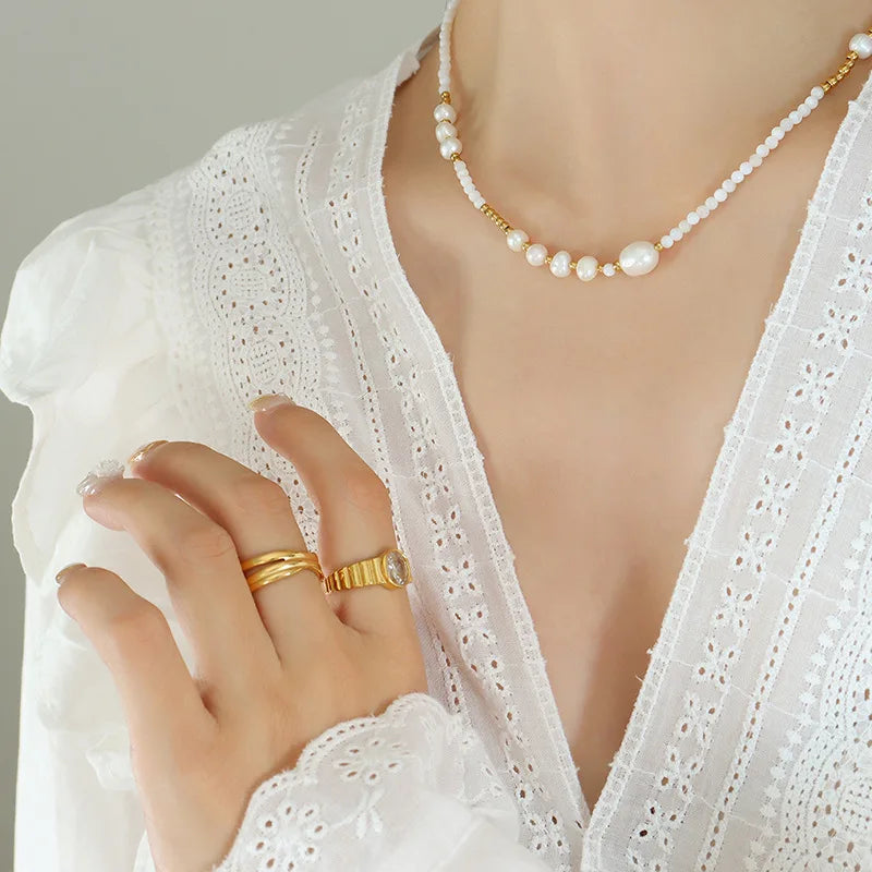 Freshwater Pearl Necklace Mixed Small Irregular Baroque Pearl Choker