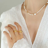 Freshwater Pearl Necklace Mixed Small Irregular Baroque Pearl Choker