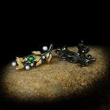 925 Silver Earrings Green Zircon Wedding Jewelry