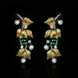 925 Silver Earrings Green Zircon Wedding Jewelry