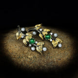 925 Silver Earrings Green Zircon Wedding Jewelry