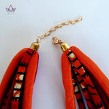 Ankara Multistrand Tribal Necklace African Big Bold Chunky Colorful Jewelry