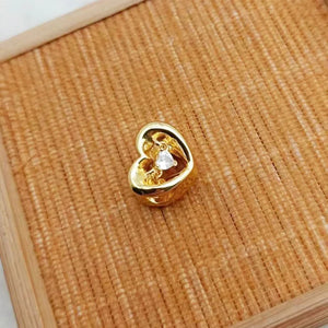 Yellow Radiant Heart Zircon Charm Spring Jewelry