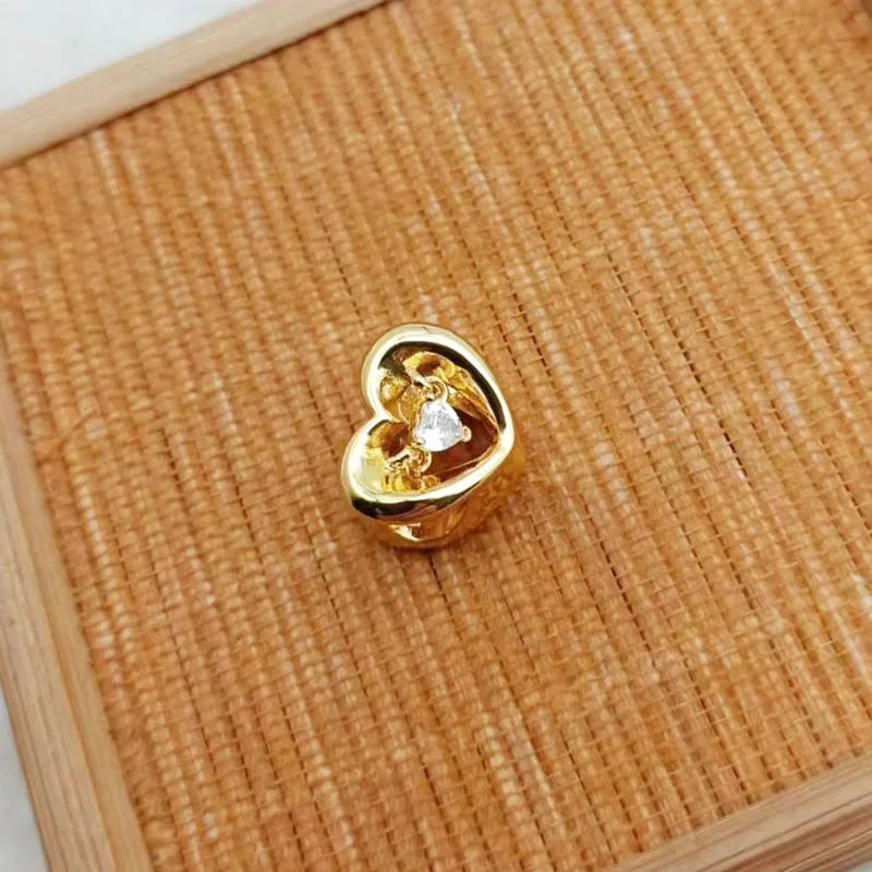 Yellow Radiant Heart Zircon Charm Spring Jewelry
