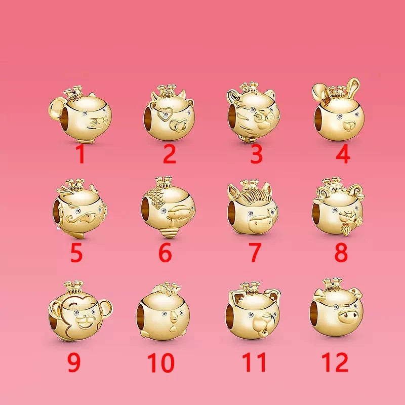 925 Silver High Zodiac Rabbit Tiger Charm DIY Gift Bracelet