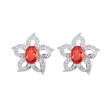 Yellow High Carbon Diamond Petal Flower Earrings Female Jewelry Wedding Gift