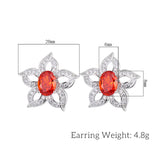 Yellow High Carbon Diamond Petal Flower Earrings Female Jewelry Wedding Gift