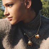 Baroque Statement Metal Choker Necklace With Insect Leaf Stone Pearls