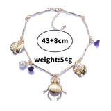 Baroque Statement Metal Choker Necklace With Insect Leaf Stone Pearls
