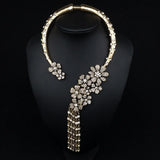Vintage Baroque Crystal Choker Necklace with Tassel