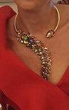 Vintage Baroque Crystal Choker Necklace with Tassel