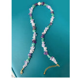 Colorful Stone Freshwater Pearl Irregular Sense INS Necklace