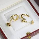 Sterling Silver Nail Earrings for Women