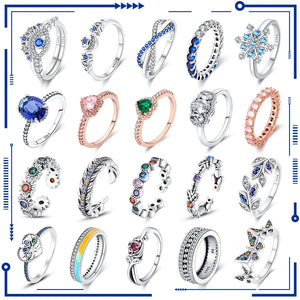 Zircon Eye 925 Silver Rings Anniversary Engagement