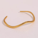 Wave Shape Cuff Bracelet Waterproof Stainless Steel Bangles For Women