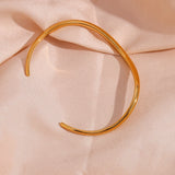 Wave Shape Cuff Bracelet Waterproof Stainless Steel Bangles For Women