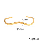 Wave Shape Cuff Bracelet Waterproof Stainless Steel Bangles For Women