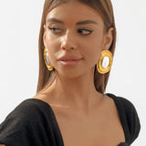 Colorblock Resin Earrings for Party Wear