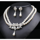 Ethnic Vintage Pearl Necklace Set Bridal Dress Accessories