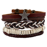 Men Leather Bracelet Wax Line Hand Jewelry