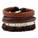 Men Leather Bracelet Wax Line Hand Jewelry