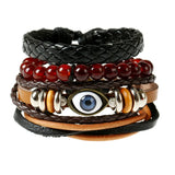 Men Leather Bracelet Wax Line Hand Jewelry