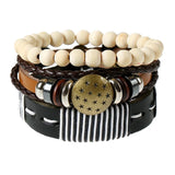 Men Leather Bracelet Wax Line Hand Jewelry