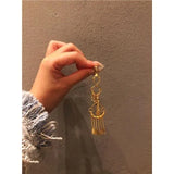 Vintage Ins Style 14K 18K Plated Tassel Long Ear Dangle Earring