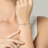 925 Silver Wave Shape Bracelet for Women Adjustable Figure 8 Jewelry