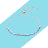 925 Silver Wave Shape Bracelet for Women Adjustable Figure 8 Jewelry