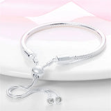 925 Silver Wave Shape Bracelet for Women Adjustable Figure 8 Jewelry