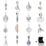 S925DIY Sterling Silver Key Shoes Painting Pencil Pendant Women's Jewelry Gift