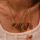 Stainless Steel CZ Paved Pendant Necklace