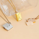 Envelope Pendant Necklace Stainless Steel Jewelry for Valentine Mother Gift