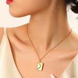 Envelope Pendant Necklace Stainless Steel Jewelry for Valentine Mother Gift