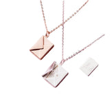 Envelope Pendant Necklace Stainless Steel Jewelry for Valentine Mother Gift