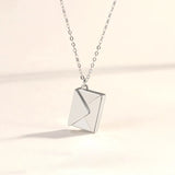 Envelope Pendant Necklace Stainless Steel Jewelry for Valentine Mother Gift