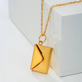 Envelope Pendant Necklace Stainless Steel Jewelry for Valentine Mother Gift