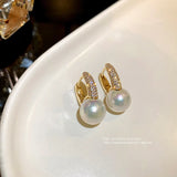 All-match Pearl Earrings High-end Silver Needle Earrings