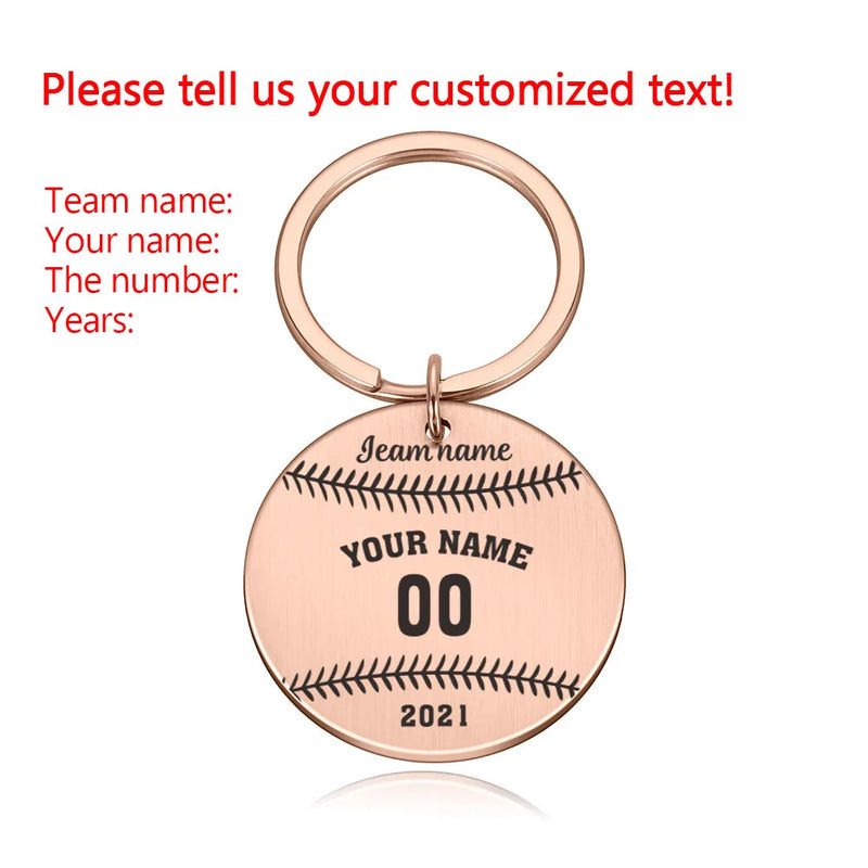 Baseball Team Stainless Steel Keychain