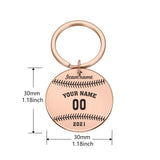 Baseball Team Stainless Steel Keychain