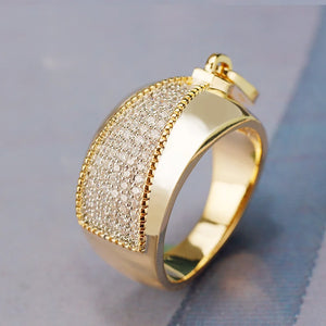 Zipper Style Cubic Zircon Finger Ring Charm Jewelry