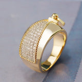 Zipper Style Cubic Zircon Finger Ring Charm Jewelry