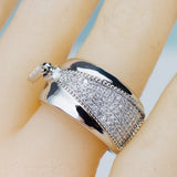 Zipper Style Cubic Zircon Finger Ring Charm Jewelry