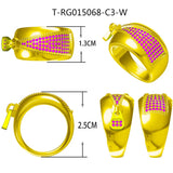 Zipper Style Cubic Zircon Finger Ring Charm Jewelry