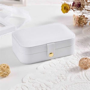 Portable PU Leather Jewelry Storage Box High Capacity Necklace Ring Organizer